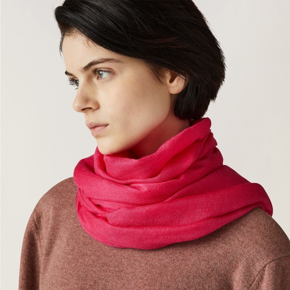 Loro Piana Silk Cashmere Burgundy Maroon Gold Metallic Scarf Neck Wrap - Picture 4 of 13